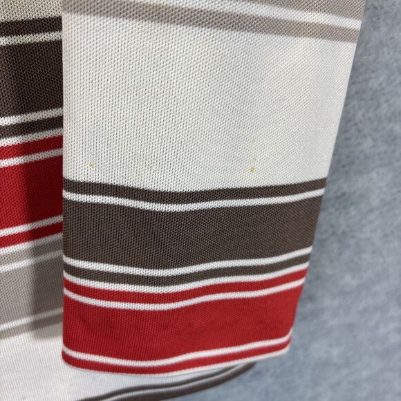 True Vintage 60s 70s Rust Orange Brown Cardigan Jacket Striped W’s S Disco Retro - Picture 8 of 11